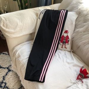 Vintage Adidas track pants, pink and black XL